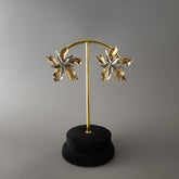 Big size dual tone flower stud